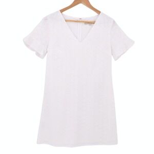 LOFT‎ Eyelet Shift Dress Womens Size 2 Little White Dress Bridal Graduation NWT